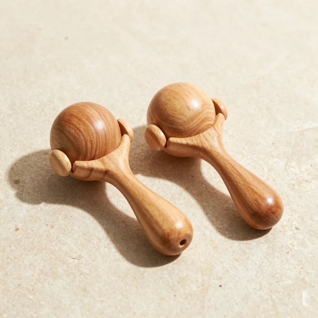 Hand-Carved Maple Rattle Set